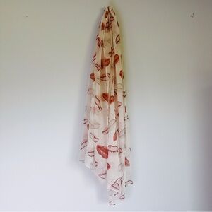 Juicy Couture Rhinestone Novelty Print Lip Design Fashion Scarf